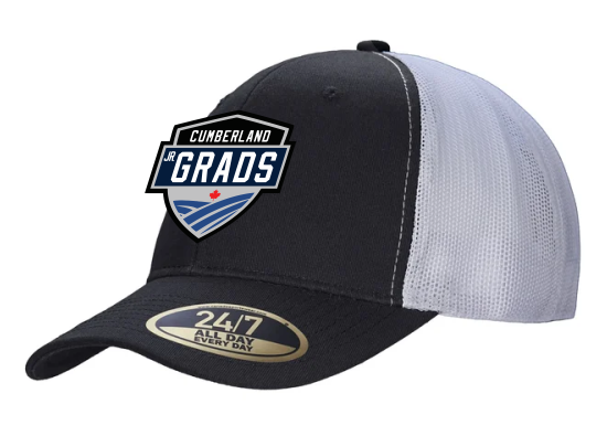 Black/white trucker snapback hat Grads