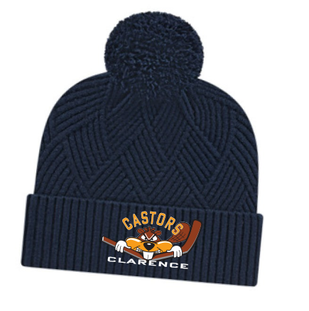 Pompom textured toque Castors