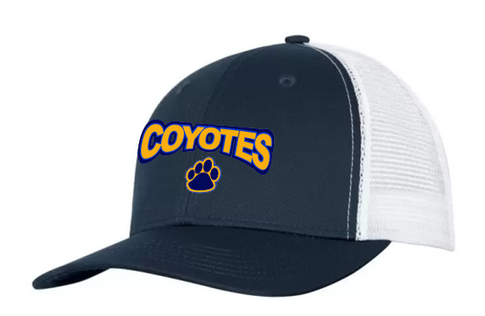 Navy/white trucker snapback hat Coyotes house