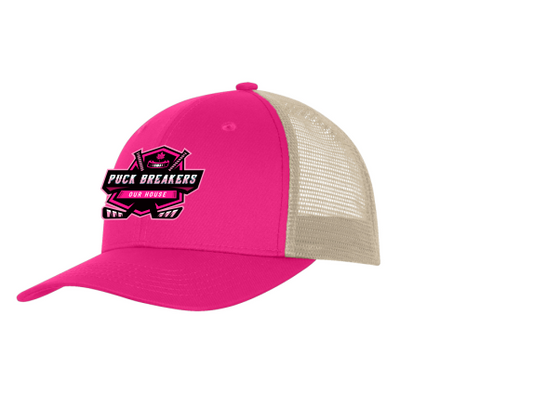 Pink/cream trucker hat Puck Breakers