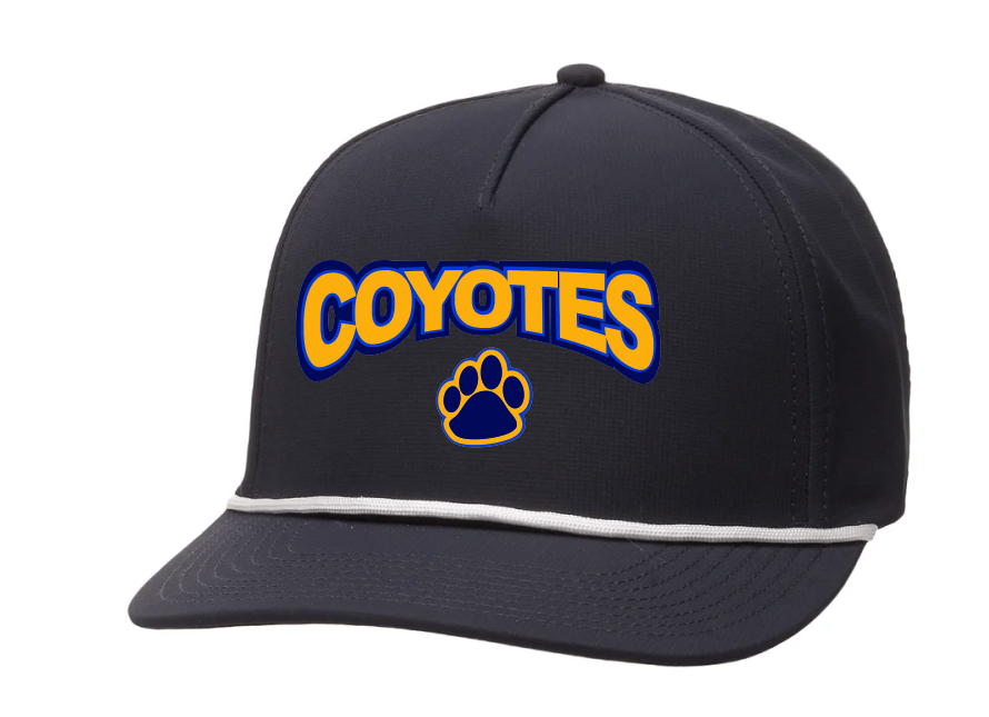 Navy rope snapback hat coyotes house