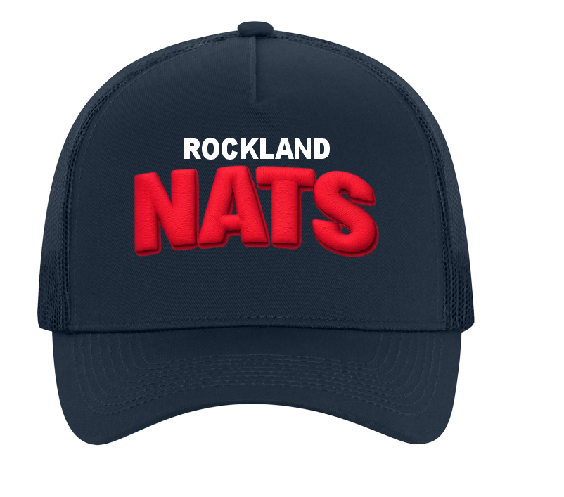 Navy trucker hat 3D emb logo Nats