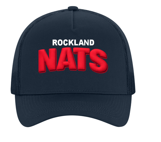 Navy trucker hat 3D emb logo Nats