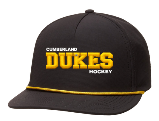 Black rope snapback hat Dukes